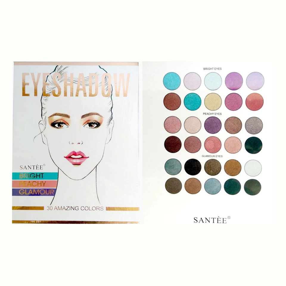 Santee 30 COLORS EYESHADOW PALLETE Makeup Mix Palette Eye Shadow Shade - Image 1 of 4
