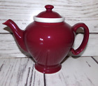 Vintage Mccormick Tea Co. Baltimore Ceramic Maroon Teapot W/ Lid And Infuser