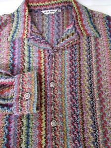 Maltos Vintage Mens Shirt Long Sleeve Button Size 3XL Multi-color Stripes