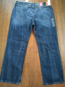 Jeans uomo Levi's 514 42x30 taglio dritto blu denim nuovo con etichette prezzo al dettaglio consigliato $60,00 - Foto 1 di 4