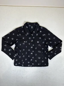 Nightmare Before Christmas Denim Jacket - Size L - JACK HEADS PRINT - Black - Picture 1 of 13
