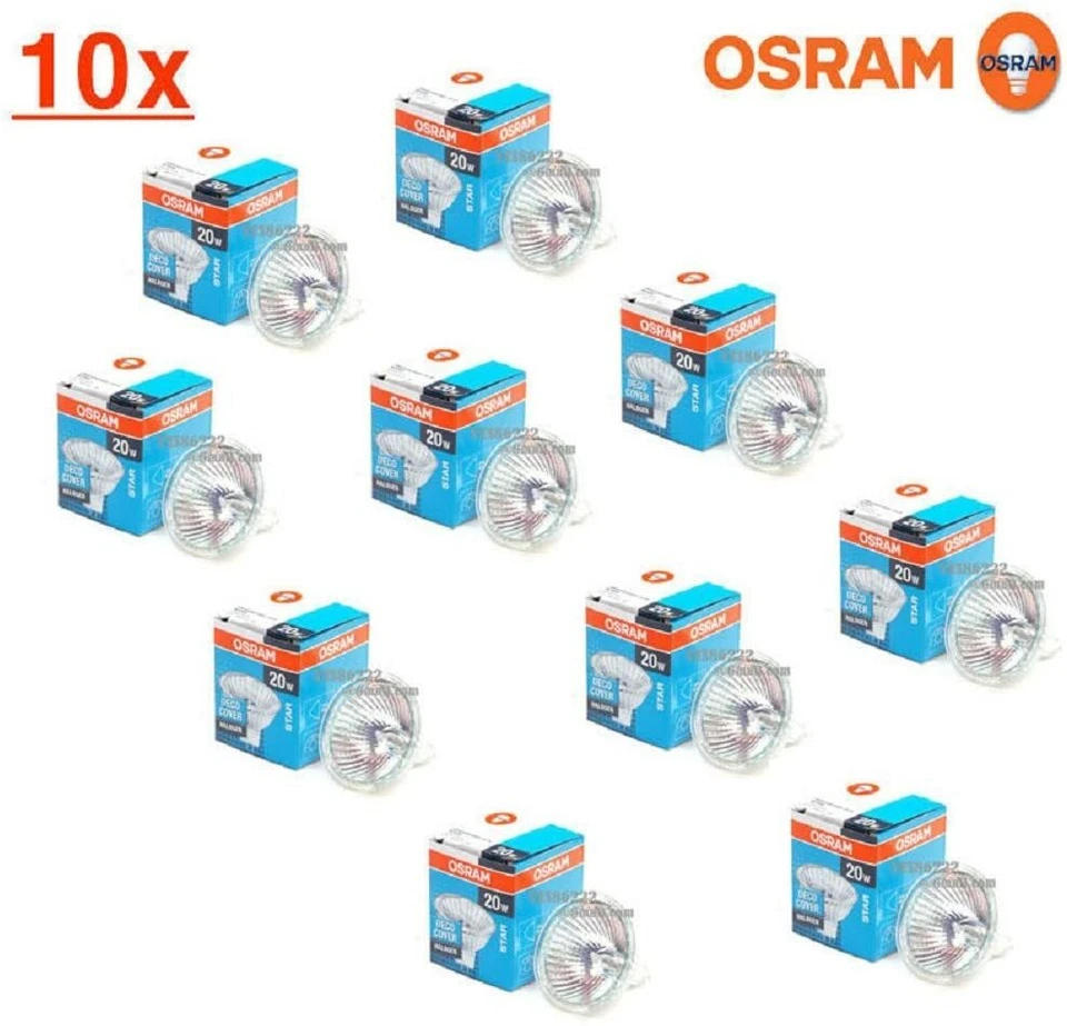 Osram 20W 12V 50mm GU5.3 Cap 36 Degree Beam Angle MR16 -10 Pack - Image 1 of 4