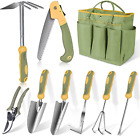 9-Piece Stainless Steel Garden Tool Set: Heavy Duty with Non-Slip Handles