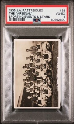1935 Pattreiouex Sporting Events & Stars Card # 58 The Arsenal Players PSA 4 - Image 1 of 3