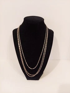 Milor Italy Sterling Silver 925 Triple Layer Figaro Chain 20 Inch Necklace - Picture 1 of 8