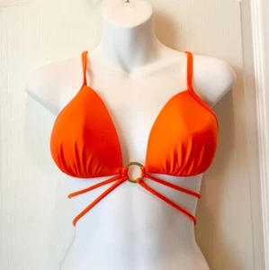 New Venus Burnt Orange Strappy Push Up Triangle Bikini Top D 32DD 34D 36C - Picture 1 of 3