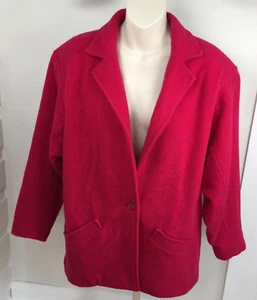 Vintage Pink Sportscraft Wool Coat Sz 14 Barbiecore 80s 90s Preppy Retro Girly - Picture 1 of 11