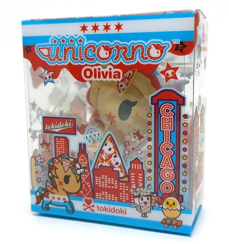 Tokidoki UNICORNO OLIVIA Chicago Flag C2E2 2021 Con Exclusive Figure Pizza NEW Cover