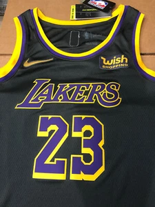 Men's Nike LeBron James Earned Swingman Jersey Los Angeles Lakers w/Wish Patch - Picture 1 of 6