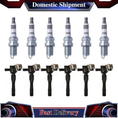 12X NGK Standard Ignition Ignition Coil Spark Plug For 2001 2002 BMW 325Ci - Image 1 of 4