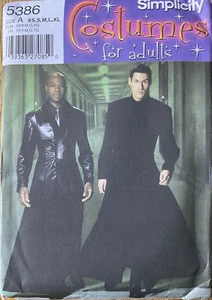 Simplicity 5386 Matrix Vampir Trenchcoat Staubtuch Kostüm Schnittmuster XS-XL - Bild 1 von 2