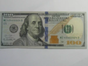 XF/AU 2013 Sixes (6666) & 3 Fours Fancy $100 FRN Federal Reserve Note - #11107-7 - Picture 1 of 5