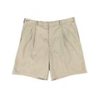 Greg Norman Short Mens 40 Solid Beige Microfiber Pleated Front Performance Chino
