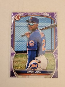 2023 Bowman Simon Juan Purple Pattern Parallel /199 New York Mets