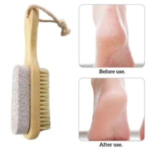 Wood Pumice Stone Foot Massage Brush Feet Exfoliating Remover Scrubber Tools⊙ - Picture 1 of 13