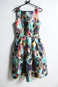 Chi Chi London Womens Floral Fit Flare Pocket Occasion Dress - Size 10 (k72) - Picture 1 of 4