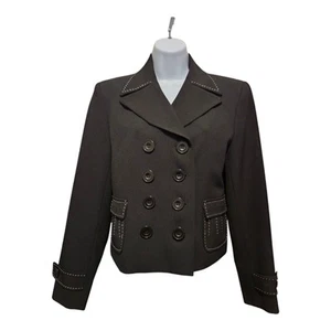 HARVE BENARD, Benard Holtzman, schwarzer Blazer Jacke Gr. 8, Knöpfe, weiße Nähte - Bild 1 von 11