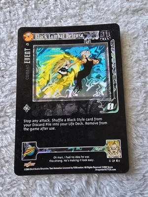 DBGT Dragon Ball GT Alt FOIL Black Combat Defense 15 CCG Unlimited Baby Saga HP - Image 1 of 4