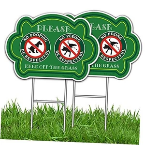 No Pieg and No Pooping Hundeschild 2er Pack, doppelseitig bitte respektvoll sein  - Bild 1 von 8