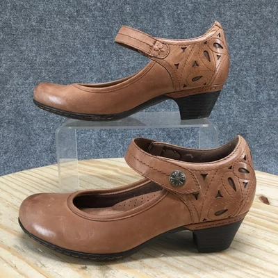Zapatos Rockport Cobb Hill para mujer 6M Abbott correa al tobillo cuero marrón bloque CG8442 Foto 1 de 4