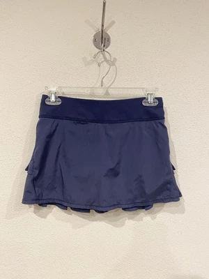 Falda Ivivva Niñas 12 Azul Marino Volantes Atlética Tenis Correr Ropa Activa Bolsillo Foto 1 de 3