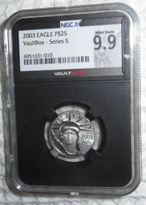 2003 1/4 Oz .9995 Platinum Eagle $25 VaultBox Series 5 NGC X 9.9 - Picture 1 of 5
