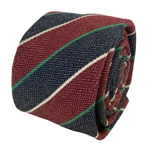 Frederick Thomas Designer rot und marineblau Club gestreift klassische Herren-Leinenkrawatte - Bild 1 von 4