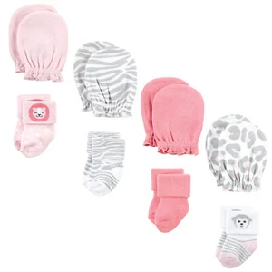 Hudson Baby Infant Girl Socks and Mittens Set, Safari Girl, 0-6 Months - Picture 1 of 6