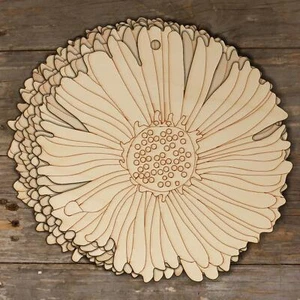 10x Wooden Aster Flower Head Craft Shape 3mm Ply Plants Botany - Picture 1 of 4