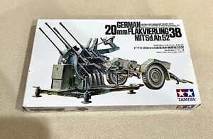 🏁 Tamiya Vintage German 20mm Flakvierling 38 (New Open Box) 1/35 🏁