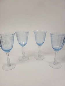Fostoria blaue Kristall Navarre große weinrote Weingläser - Bild 1 von 6