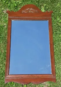 Specchio ingresso mantello parete Trumeau provinciale francese vintage legno nastri intagliati - Foto 1 di 10