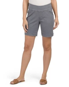 Jag womens Twill Shorts 0 Grey Ainsley Pull On Divine Chino 8 inch inseam - Picture 1 of 9