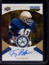 2017 Notre Dame 1988 Championship Fighting Irish Signatures Tony Brooks Auto