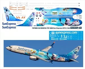 Boeing 737-800 Sun Express OVNI 1/144 CALCOMANÍAS DE PASO 737800-52 ¡Nuevo! - Imagen 1 de 1
