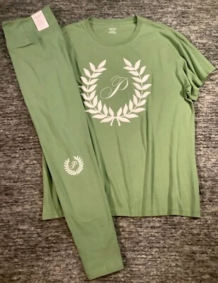 Victoria's Secret Rosa Campus SS Camiseta + Conjunto Leggings Hierba Salvaje Verde L XL Foto 1 de 4