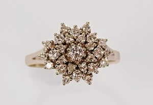 Cocktailring Gold Ring Eisblume mit 1ct Diamanten 585 Weißgold Brillanten - Bild 1 von 9