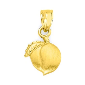 Solid Gold Peach Pendant in 10 or 14k, Georgia Necklace For Women - Picture 1 of 5