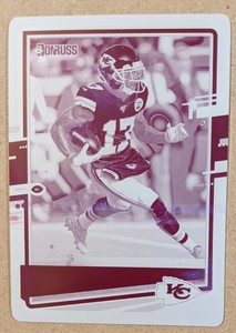 2020 PANINI DONRUSS #8 MECOLE HARDMAN JR MAGENTA PRINTING PLATE 1 OF 1.  1/1