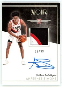 ANFERNEE SIMONS 2018-19 Panini Noir Rookie Card RC Auto Autograph /99 Blazers