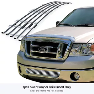 Se adapta al inserto de parrilla de billete cromado cromado cromado con parachoques inferior para Ford F-150 2006-2008 - Imagen 1 de 7