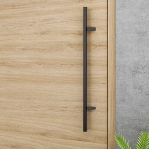 Elegant stainless steel rod handle door handle shock handle black RAL9005 front door handle - Picture 1 of 24