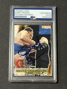 BOBBY HEENAN 2001 FLEER WWF WRESTLEMANIA SIGNED AUTOGRAPHED CARD PSA/DNA - Picture 1 of 2
