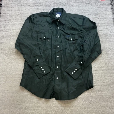 Camisa De Colección Wrangler Sarga Extra Grande Verde Perla Snap Shacket Cepillo Vaquero Rodeo Foto 1 de 4