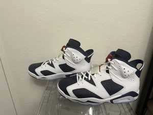 Nike Air Jordan 6 Retro Olympic Midnight Navy White (CT8529-164) Men's Size 8.5 - Picture 1 of 7