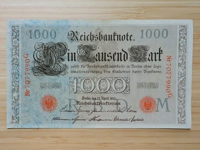 1910 Germany 1000 Ein Tausend Mark Paper Money Banknote P#44b Second Reich - Image 1 of 4