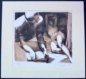 Harry Carmean 1972 Firmado Artista Prueba "El Poema" Litografía Coloreada a Mano Plus Boceto - Imagen 1 de 11