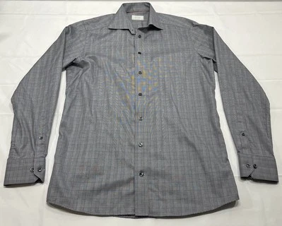 ETON 当代合身正装衬衫男式 15.5 39 纽扣棉质衬衫格子 — 第 1/4 张图片