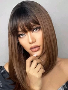 18 Inches Brown ombre Wig - High Quality synthetic Hair - Picture 1 of 11