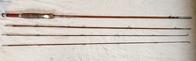 Vintage South Bend 346-9 bambú 3 piezas. caña mosca con funda de tela original Foto 1 de 4